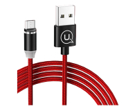 USAMS Kabel magnetyczny U-Sure microUSB1m 2,1A pleciony czerwony - 1569002 - zdjęcie 1